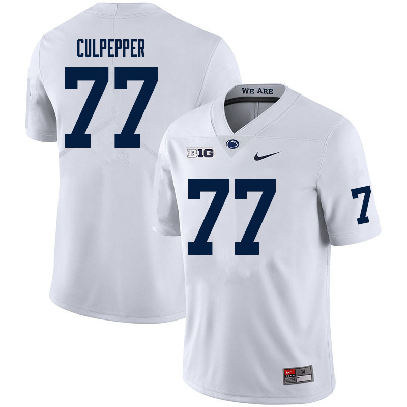 Men #77 Judge Culpepper Penn State Nittany Lions College Football Jerseys Sale-White